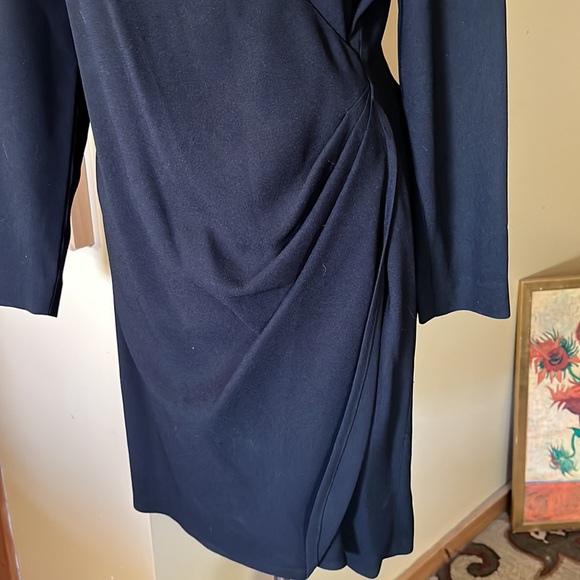 ELLEN TRACY Size 8 Elegant Wrap Classic - Little Black Dress LBD Sexy Witchycore - Picture 9 of 12